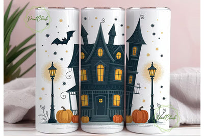 Spooky Haunted House 20oz Tumbler Wrap Sublimation PixelChick 
