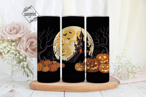 Spooky Haunted House 20oz Tumbler Wrap Sublimation sassyprint 