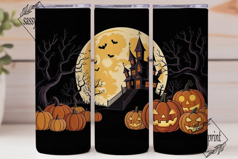 Spooky Haunted House 20oz Tumbler Wrap Sublimation sassyprint 