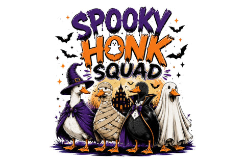 Spooky Honk Squad Goose PNG T-shirt Sublimation SVGArt 