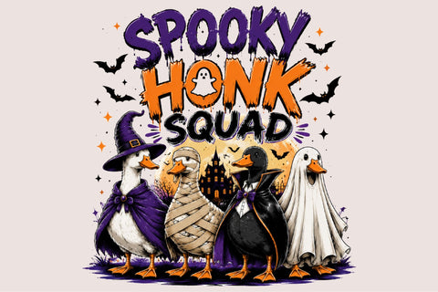 Spooky Honk Squad Goose PNG T-shirt Sublimation SVGArt 