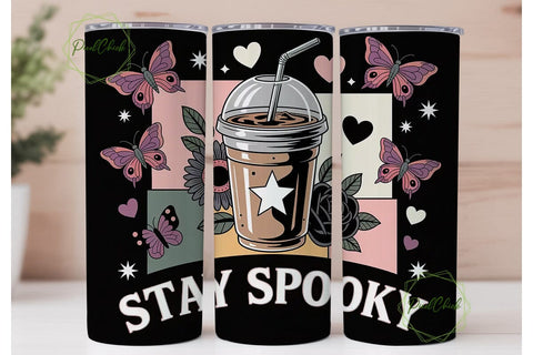 Spooky Iced Coffee 20oz Tumbler Design Sublimation PixelChick 