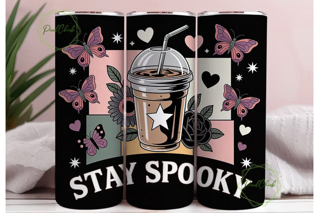 Spooky Iced Coffee 20oz Tumbler Design Sublimation PixelChick 