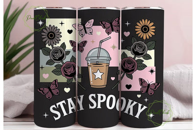 Spooky Iced Coffee 20oz Tumbler Design Sublimation PixelChick 
