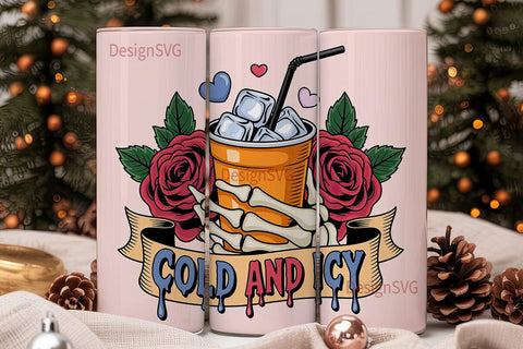 Spooky Iced Drink 20oz Tumbler Wrap Sublimation DesignSVG 