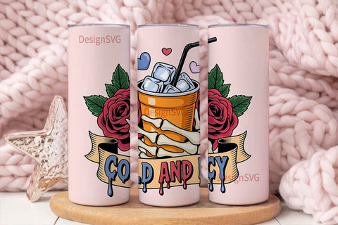 Spooky Iced Drink 20oz Tumbler Wrap Sublimation DesignSVG 
