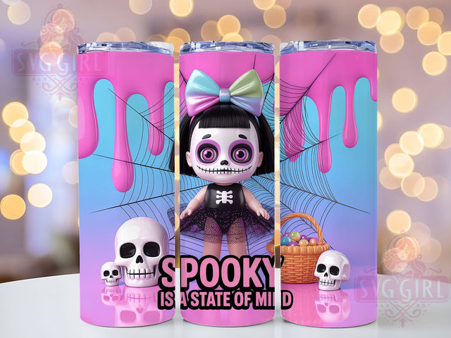 Spooky Is A State Of Mind Tumbler, Halloween Quote, Spooky Is A State Of Mind, 20Oz Tumbler Wrap, Sublimation Drinkware, Funny Halloween, Quirky Fall Design Sublimation SvggirlplusArt 