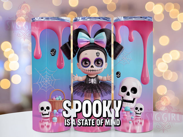 Spooky Is A State Of Mind Tumbler, Halloween Quote, Spooky Is A State Of Mind, 20Oz Tumbler Wrap, Sublimation Drinkware, Funny Halloween, Quirky Fall Design Sublimation SvggirlplusArt 