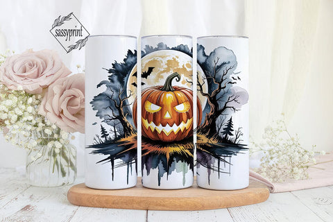 Spooky Jack-o'-Lantern Night Tumbler Sublimation sassyprint 