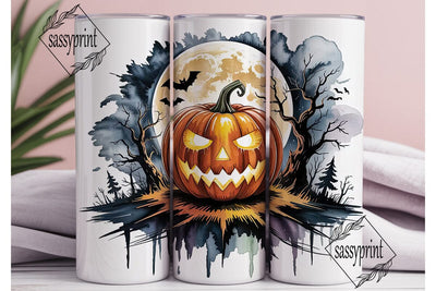 Spooky Jack-o'-Lantern Night Tumbler Sublimation sassyprint 