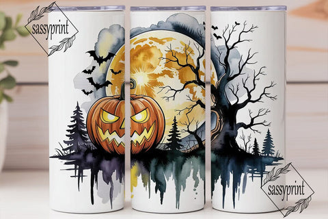 Spooky Jack-o'-Lantern Night Tumbler Sublimation sassyprint 