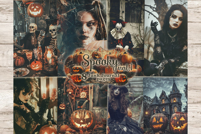 Spooky Junk Journal Page | Gothic Digital Paper SVG GlamArtZhanna 