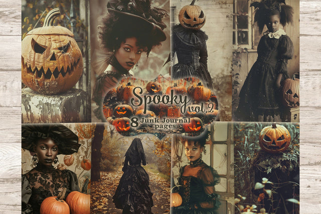 Spooky Junk Journal Paper | Trick Or Treat Collage Sheet SVG GlamArtZhanna 