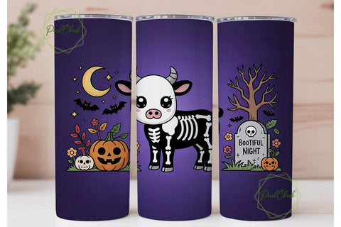Spooky Kawaii Calf 20oz Tumbler Wrap Sublimation PixelChick 