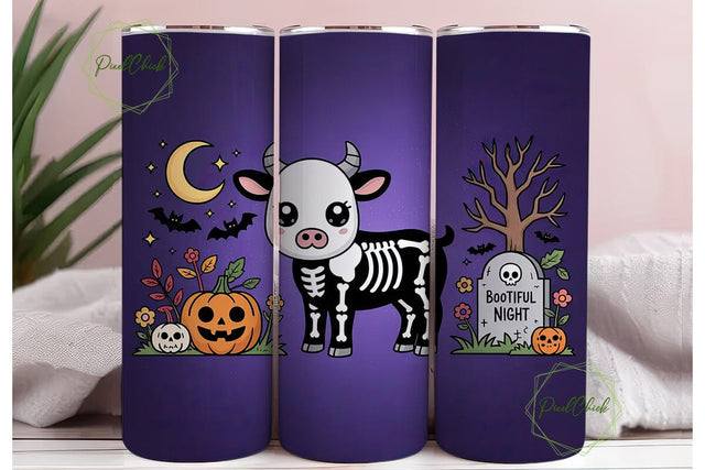 Spooky Kawaii Calf 20oz Tumbler Wrap Sublimation PixelChick 