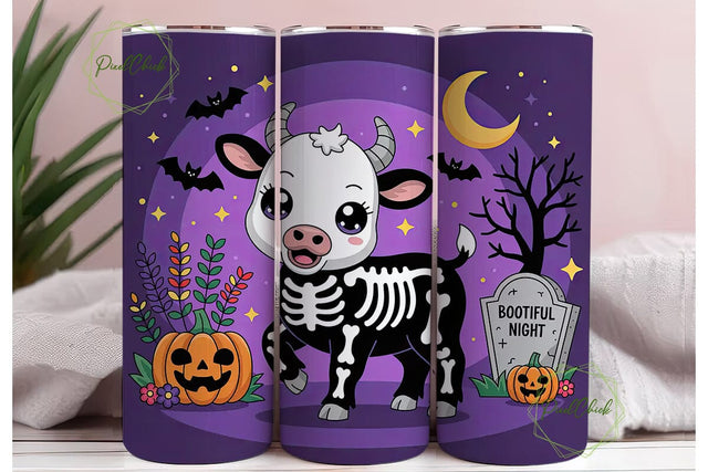 Spooky Kawaii Calf 20oz Tumbler Wrap Sublimation PixelChick 