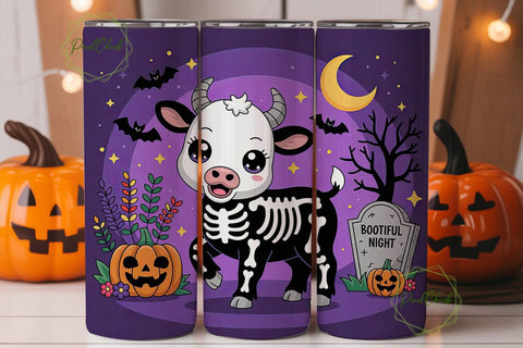 Spooky Kawaii Calf 20oz Tumbler Wrap Sublimation PixelChick 