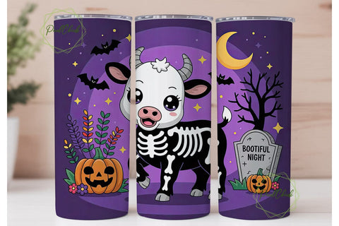 Spooky Kawaii Calf 20oz Tumbler Wrap Sublimation PixelChick 