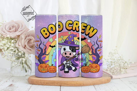 Spooky Kawaii Cow 20oz Tumbler Wrap Sublimation sassyprint 
