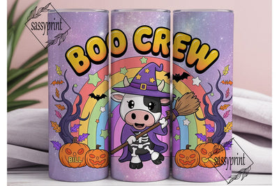 Spooky Kawaii Cow 20oz Tumbler Wrap Sublimation sassyprint 