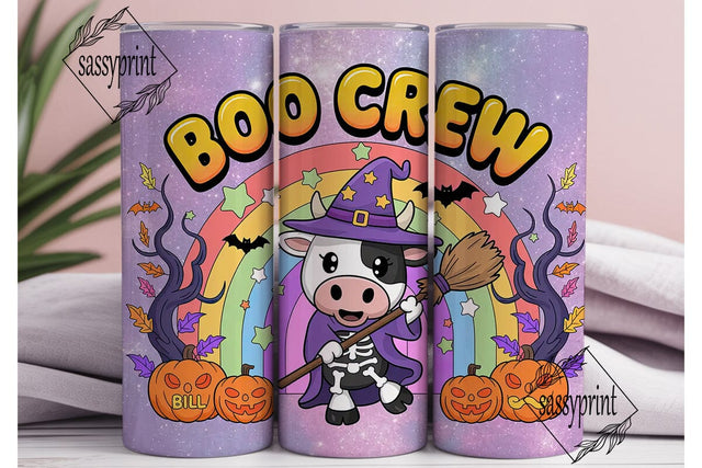 Spooky Kawaii Cow 20oz Tumbler Wrap Sublimation sassyprint 