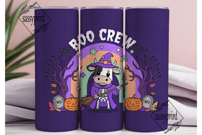 Spooky Kawaii Cow 20oz Tumbler Wrap Sublimation sassyprint 