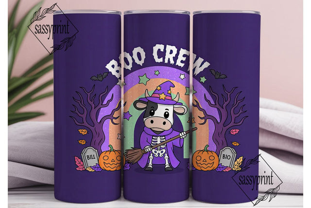 Spooky Kawaii Cow 20oz Tumbler Wrap Sublimation sassyprint 