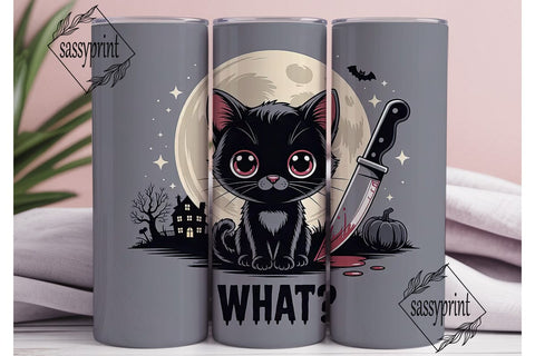 Spooky Kitten Halloween 20oz Tumbler Sublimation sassyprint 