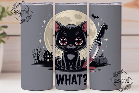 Spooky Kitten Halloween 20oz Tumbler Sublimation sassyprint 