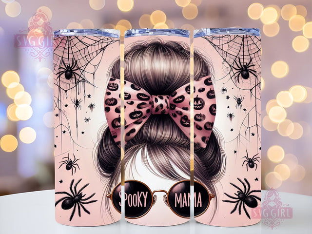Spooky Mama 20oz Tumbler Wrap Sublimation Design, Straight Tapered Tumbler Wrap, Mama Halloween Tumbler Png, Instant Digital Download Sublimation SvggirlplusArt 