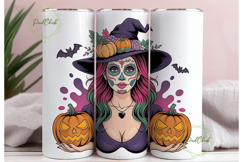 Spooky Mama 20oz Tumbler Wrap Sublimation PixelChick 
