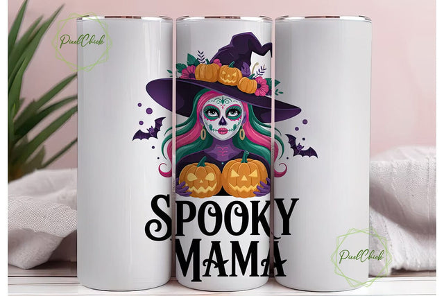 Spooky Mama 20oz Tumbler Wrap Sublimation PixelChick 