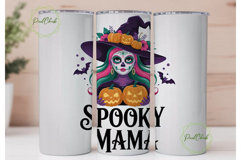 Spooky Mama 20oz Tumbler Wrap Sublimation PixelChick 