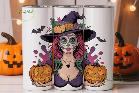 Spooky Mama 20oz Tumbler Wrap Sublimation PixelChick 