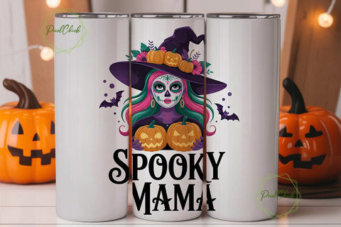 Spooky Mama 20oz Tumbler Wrap Sublimation PixelChick 