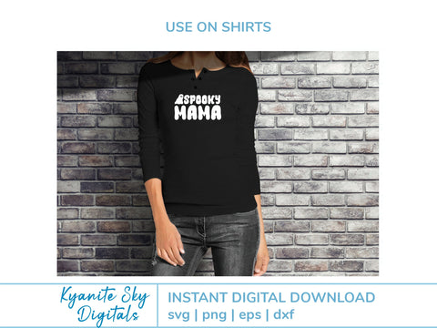 Spooky Mama Cutie SVG Halloween retro style mom and child SVG Kyanite Sky Digitals 