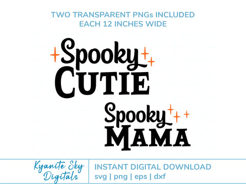 Spooky Mama Cutie SVG Halloween with sparkles mom and child SVG Kyanite Sky Digitals 