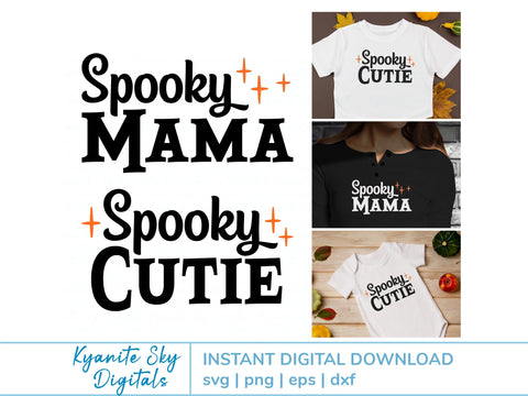 Spooky Mama Cutie SVG Halloween with sparkles mom and child SVG Kyanite Sky Digitals 