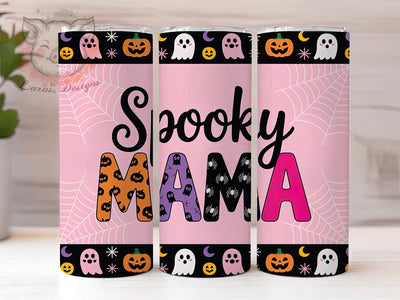 Spooky Mama Ghost Halloween Mom Tumbler, Halloween Tumbler, Mom Life Cup, Ghost Wrap, Fall Design, Sublimation Tumbler, 20Oz Cup Sublimation Lara' s Designs 
