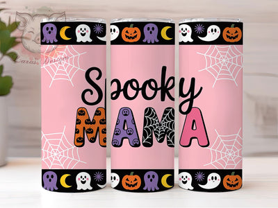 Spooky Mama Ghost Halloween Mom Tumbler, Halloween Tumbler, Mom Life Cup, Ghost Wrap, Fall Design, Sublimation Tumbler, 20Oz Cup Sublimation Lara' s Designs 