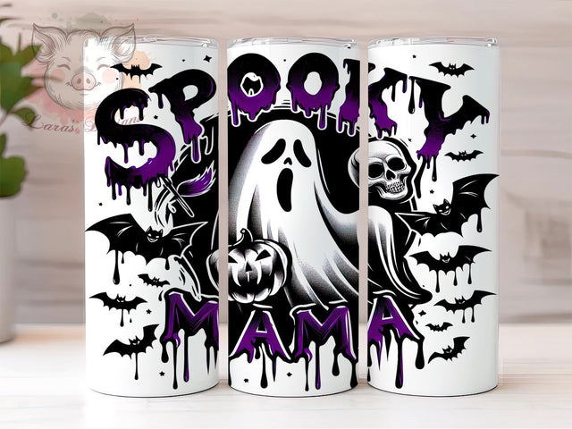 Spooky Mama Halloween 20oz Tumbler Png, Straight & Tapered Tumbler Png, Spooky Season Tumbler Png, Digital Download PNG Sublimation Lara' s Designs 