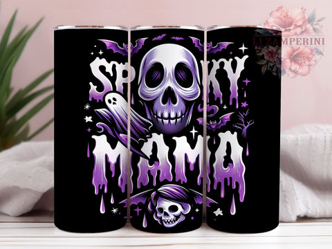 Spooky Mama Halloween 20oz Tumbler Wrap PNG, Spooky Season Tumbler Png, Straight & Tapered Tumbler Wrap, Instant Digital Download Sublimation Li Zamperini 