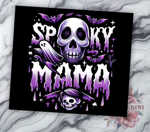 Spooky Mama Halloween 20oz Tumbler Wrap PNG, Spooky Season Tumbler Png, Straight & Tapered Tumbler Wrap, Instant Digital Download Sublimation Li Zamperini 