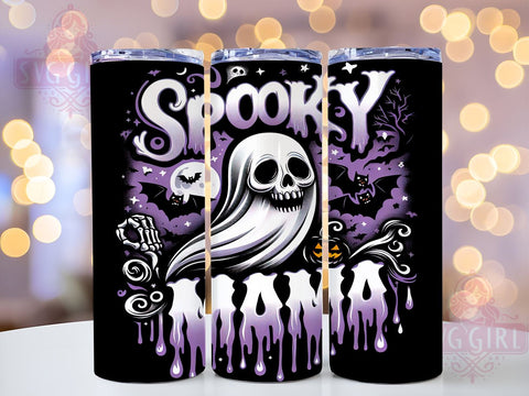 Spooky Mama Halloween 20oz Tumbler Wrap Sublimation Design, Straight Tapered Tumbler Wrap, Spooky Season Tumbler Png, Instant Digital Download Sublimation SvggirlplusArt 