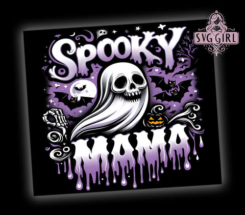 Spooky Mama Halloween 20oz Tumbler Wrap Sublimation Design, Straight Tapered Tumbler Wrap, Spooky Season Tumbler Png, Instant Digital Download Sublimation SvggirlplusArt 