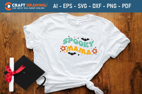 Spooky Mama Halloween Svg, Halloween Png , Halloween Clipart, Ghost Svg, Halloween Shirt Svg, Hippie Svg, Retro Svg, Svg Bundle, Sublimation Designs SVG Debashish Barman 