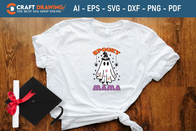 Spooky Mama Halloween Svg, Halloween Png , Halloween Clipart, Ghost Svg, Halloween Shirt Svg, Hippie Svg, Retro Svg, Svg Bundle, Sublimation Designs SVG Debashish Barman 