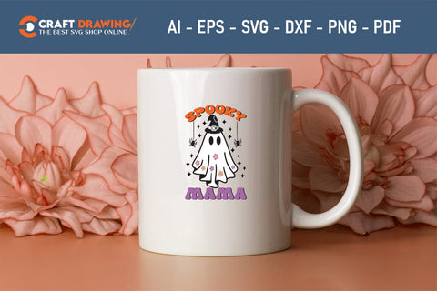 Spooky Mama Halloween Svg, Halloween Png , Halloween Clipart, Ghost Svg, Halloween Shirt Svg, Hippie Svg, Retro Svg, Svg Bundle, Sublimation Designs SVG Debashish Barman 