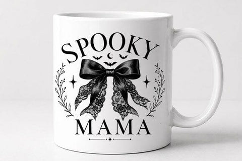 Spooky Mama PNG Halloween Bow Digital Download SVG BillahCrafts 