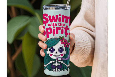 Spooky Mermaid 20oz Tumbler Wrap Sublimation DesignSVG 